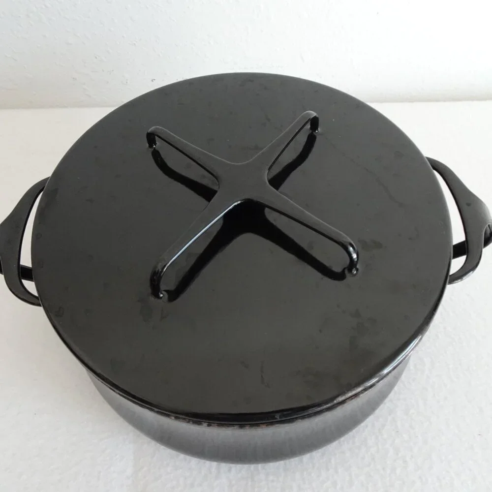 Black Dansk International 3 Quart Enamel Casserole Pot w/Lid Dutch Oven